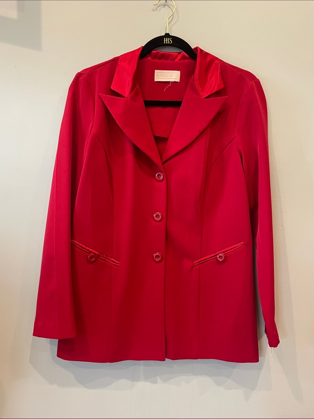 Studio C Bright Red Tailored Blazer like new
